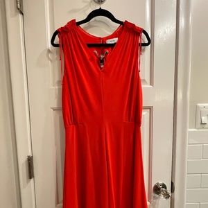 Fire engine red dress